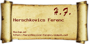 Herschkovics Ferenc névjegykártya